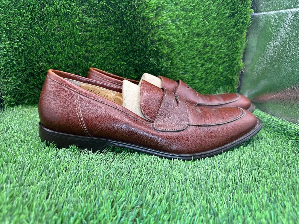 Bruno Magli Luke 64565 Penny Loafer Men's 14 Brown Leather Slip-On Career Formal